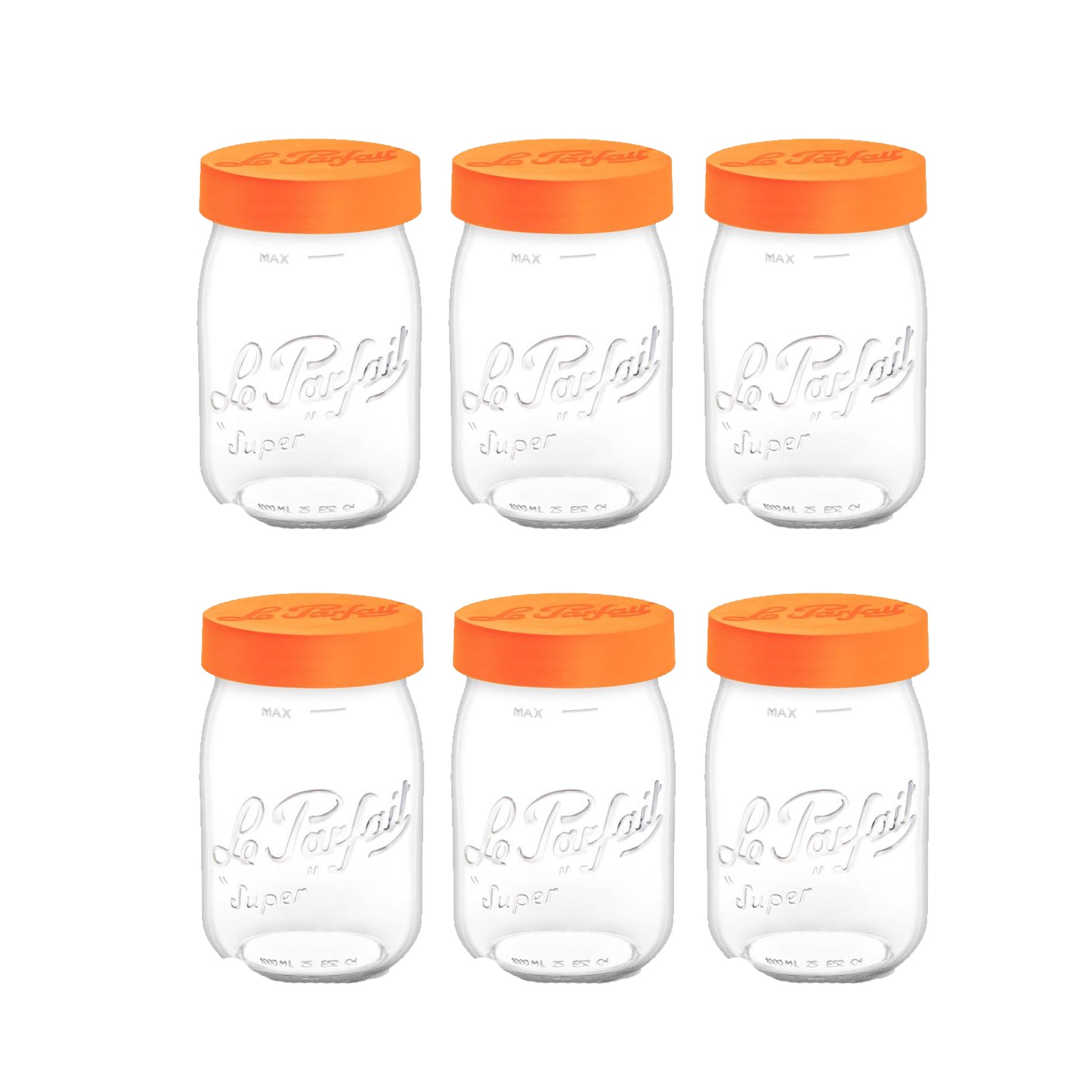 Le Parfait Screw Top Glass Store Jars 1.0L - Pack 6
