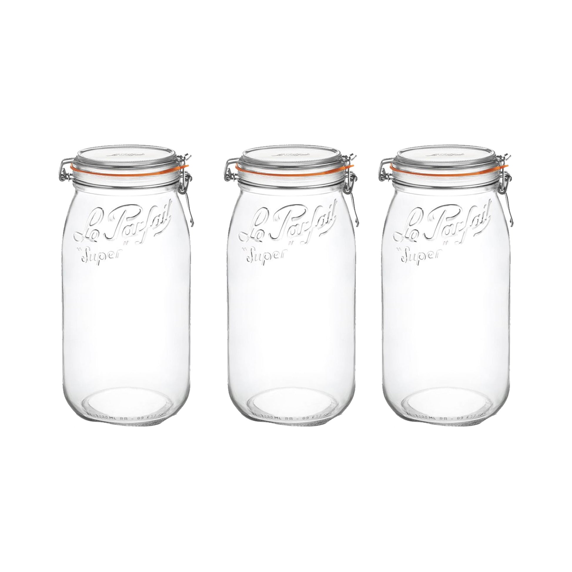 Super Preserve Clip Top Glass Store Jar 3.0L - Pack 3