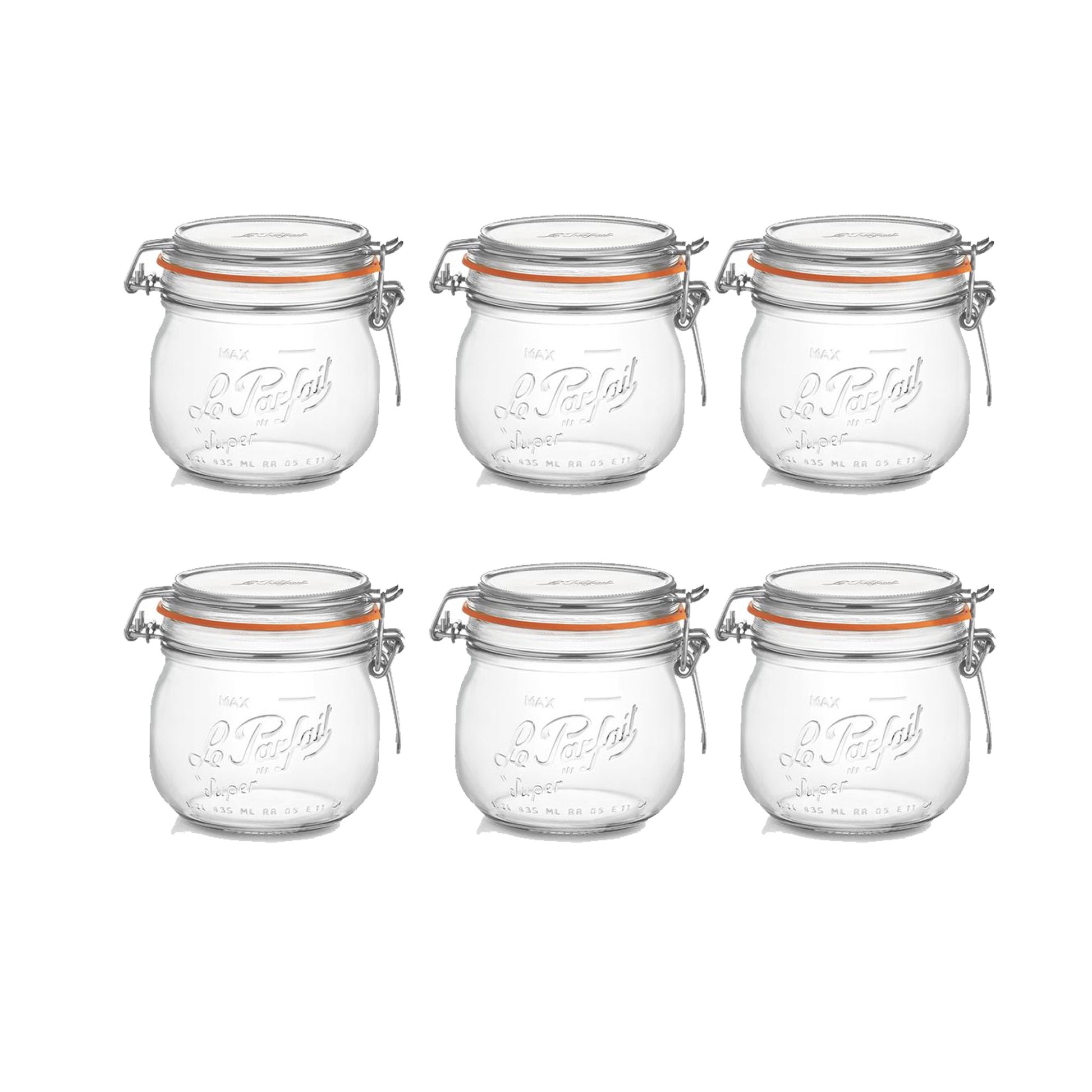 Super Preserve Clip Top Glass Store Jar 0.5L - Pack 6