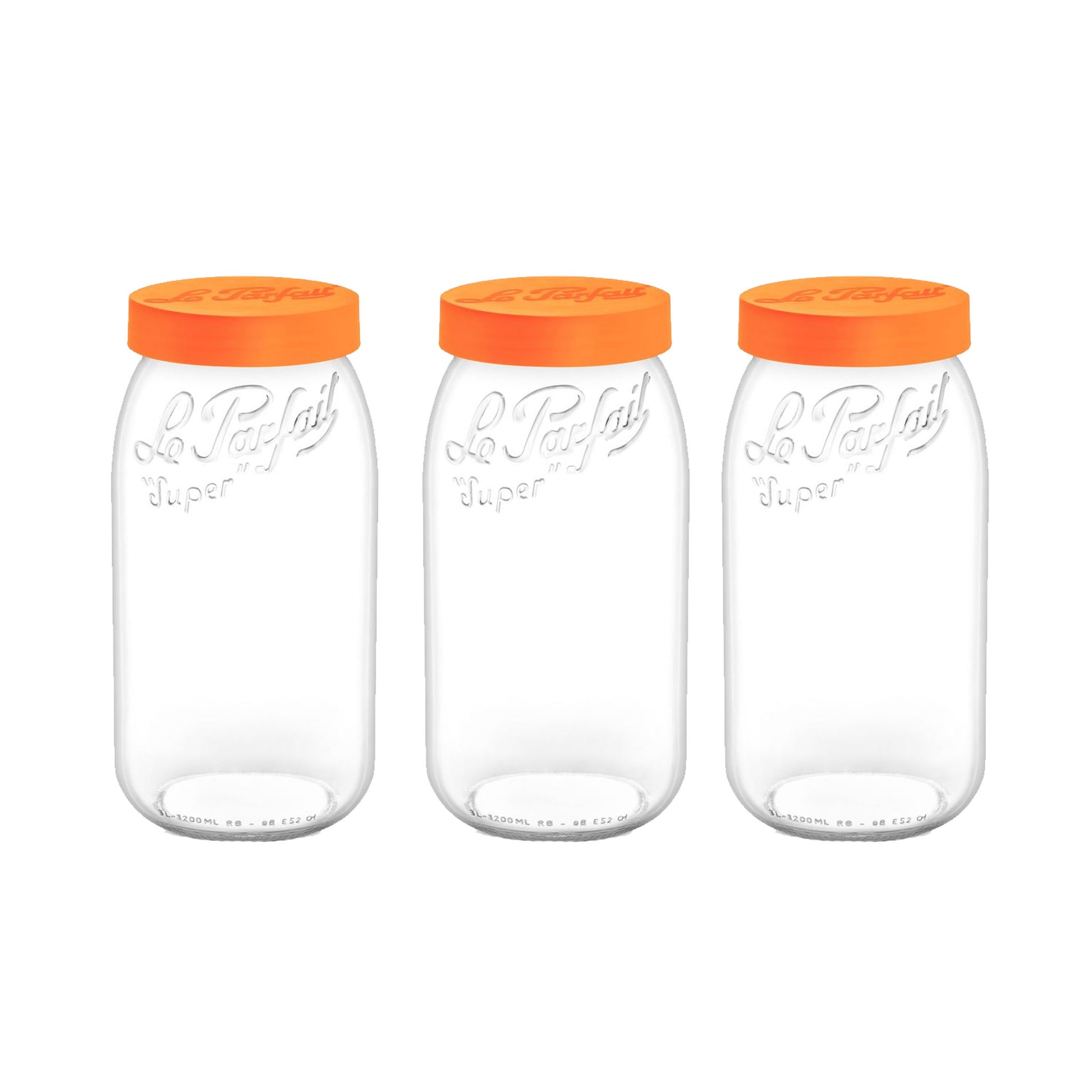 Le Parfait Screw Top Glass Store Jars 3.0L - Pack 3