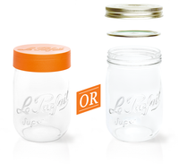 Screw Top Store Jars 1.0L - assorted coloured lids