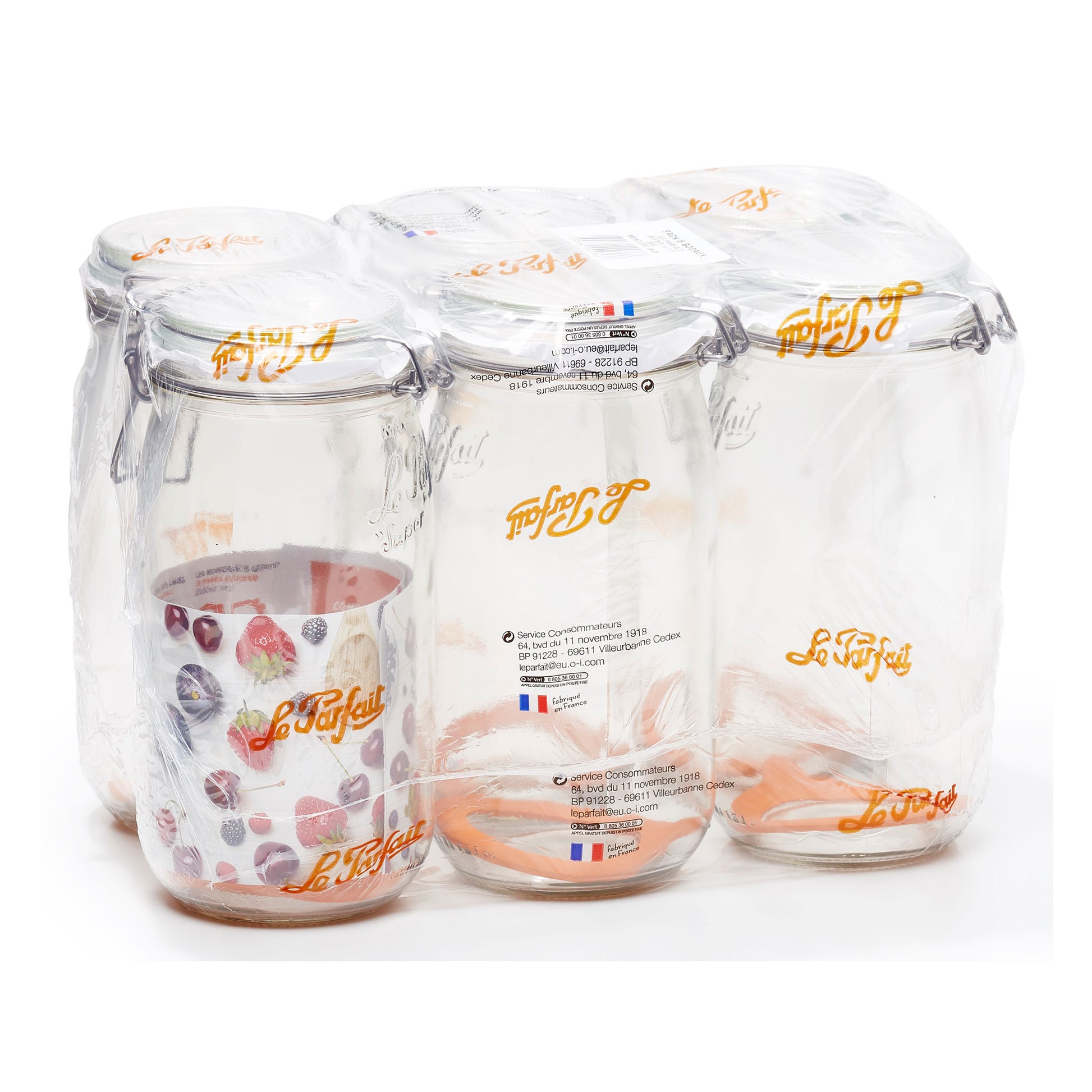 Super Preserve Clip Top Glass Store Jar 1.5L  - Pack 6