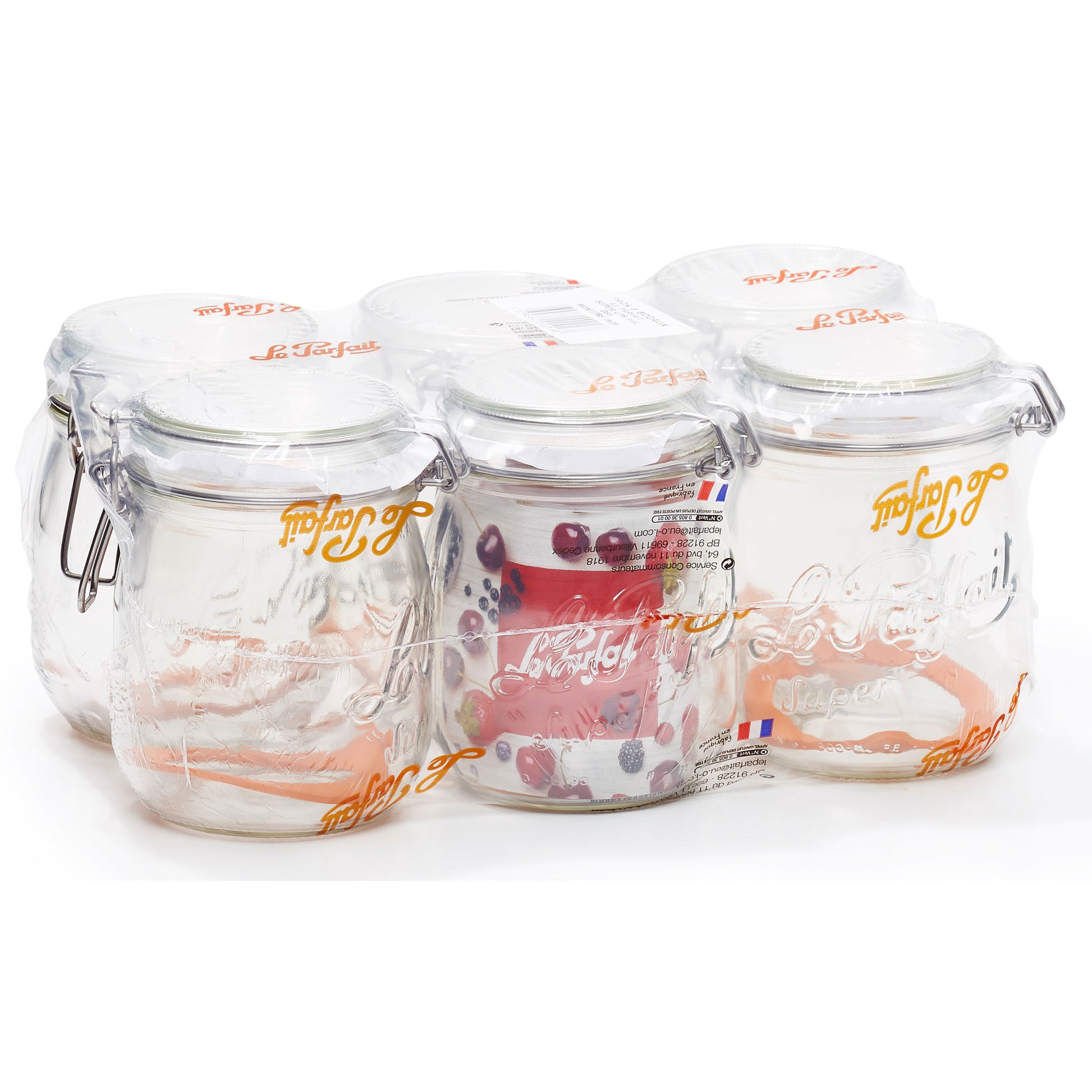 Super Preserve Clip Top Glass Store Jar 0.75L -  Pack 6