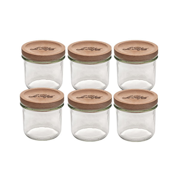 Le Parfait Wood Edition Storage Jar - 255ml Pack 6