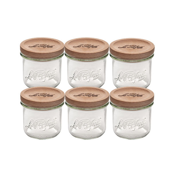 Le Parfait Wood Edition Storage Jar - 425ml Pack 6
