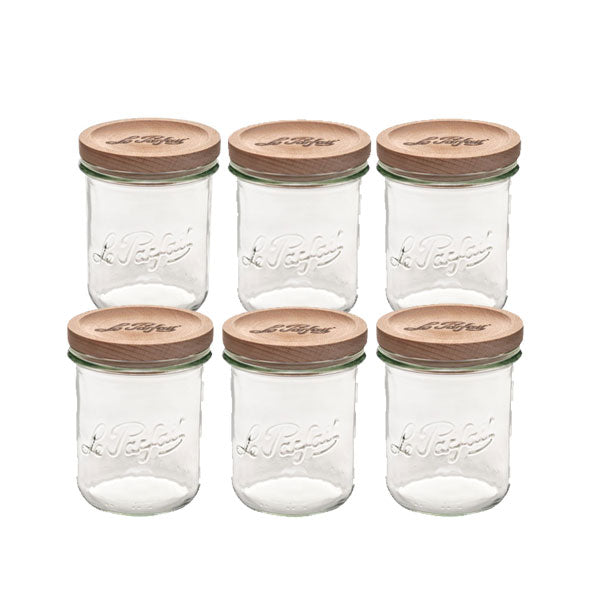 Le Parfait Wood Edition Storage Jar - 580ml Pack 6